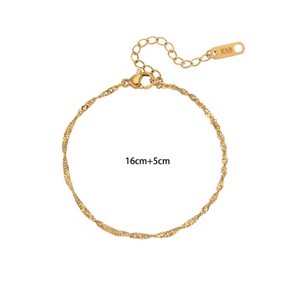 Necklace & Bracelet Set ⭐️ 18K Gold Plated Twist Chain - Picture 5 of 7